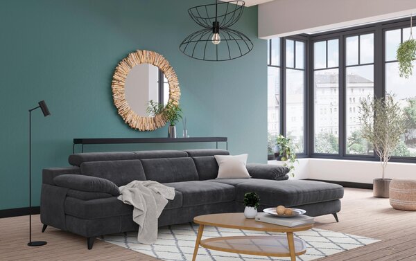ROHOVÁ SEDAČKA, textil, tmavě šedá Livetastic - Sedací soupravy, Online Only