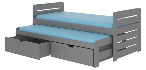 ADRK Rozkládací postel TOMI, CH-Tom-G-186-E1413, 180x80 cm, šedá
