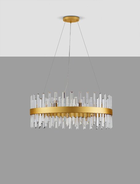 Zlatý designový lustr Crown