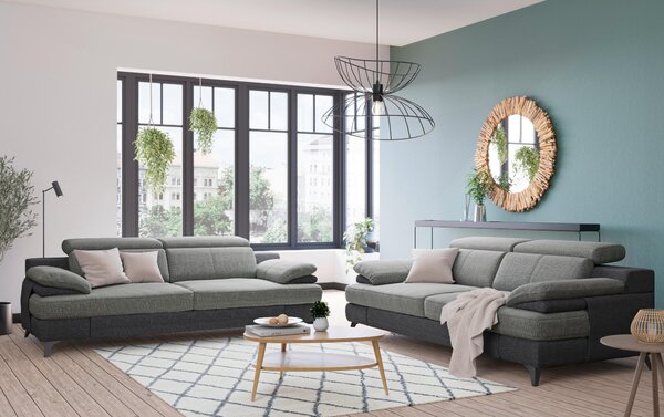 DVOUMÍSTNÁ POHOVKA, textil, světle šedá, tmavě šedá Livetastic - Pohovky, Online Only