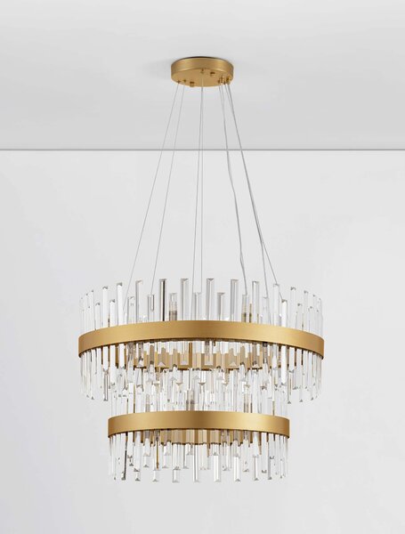 Zlatý moderní lustr Crown 180