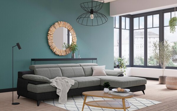 ROHOVÁ SEDAČKA, textil, světle šedá, tmavě šedá Livetastic - Sedací soupravy, Online Only