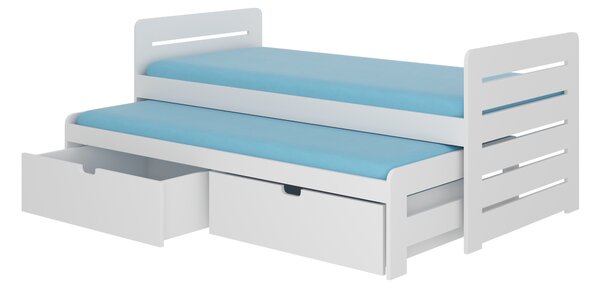 ADRK Rozkládací postel TOMI, CH-Tom-W-186-E1405, 180x80 cm, bílá