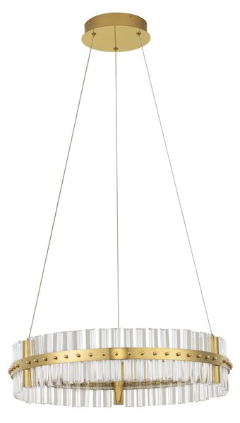 LED stmívatelný platinum zlatý moderní lustr Kezo – Zlatá