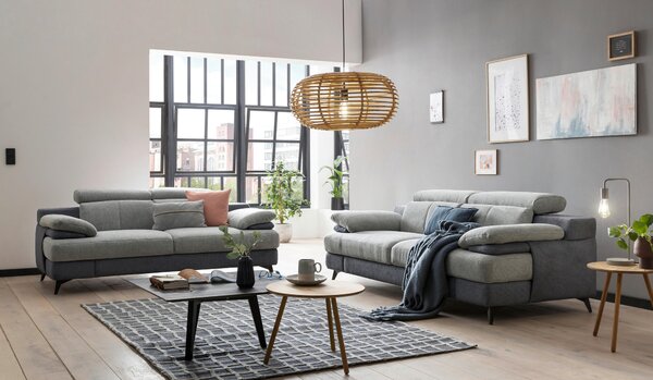 DVOUMÍSTNÁ POHOVKA, textil, světle šedá, tmavě šedá Livetastic - Pohovky, Online Only