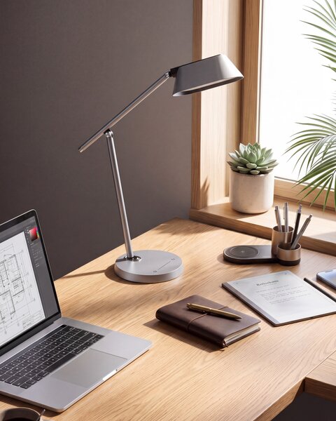 LED stolní lampa LEONIS se stmívačem Šedá