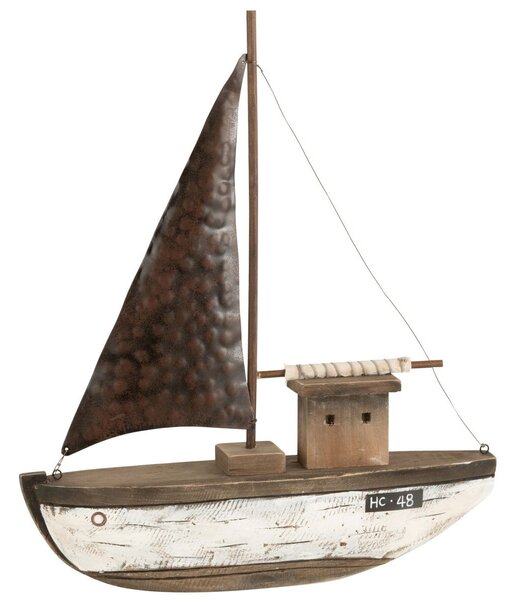 Dřevěná dekorace přírodní loďka Boat L - 39*9*46 cm