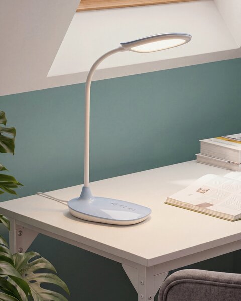 LED stolní lampa HYDRA se stmívačem Světle modrá