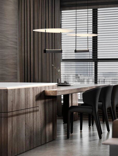 LED stmívatelný černo-bílý moderní lustr Diona – Černá