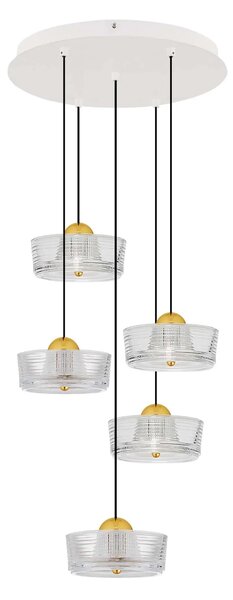 LED platinum zlatý designový lustr Keros 200