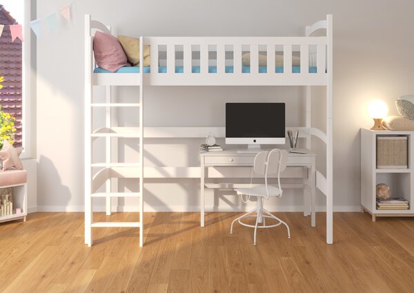 ADRK Loftová postel MIAGO, CH-Mia-PINE-188-E1615, 180x80 cm, borovice