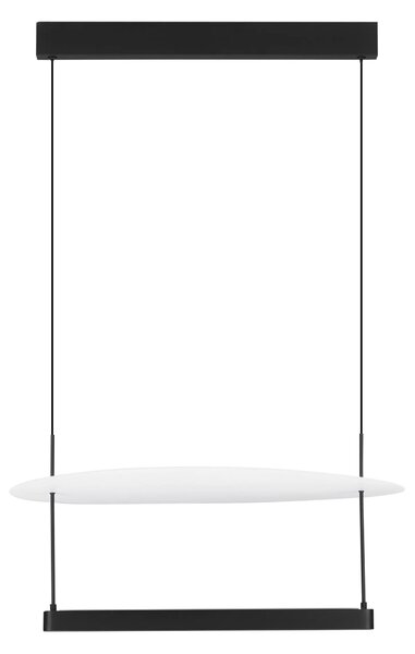 LED stmívatelný černo-bílý moderní lustr Diona 2 – Černá