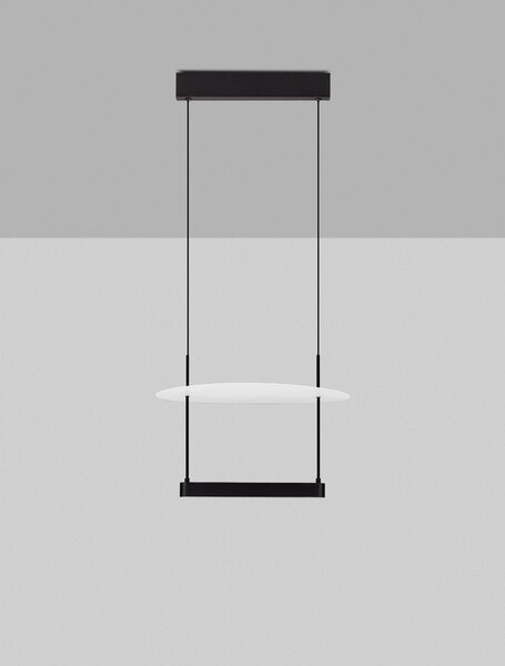 LED stmívatelný černo-bílý moderní lustr Diona – Černá