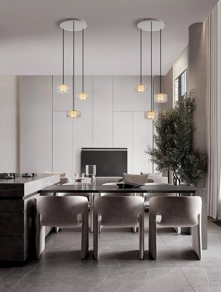 LED platinum zlatý designový lustr Keros 200