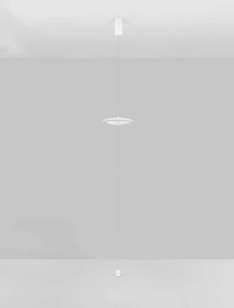 LED stmívatelná bílo-chromová stojací lampa Olos – 50 x 12 cm