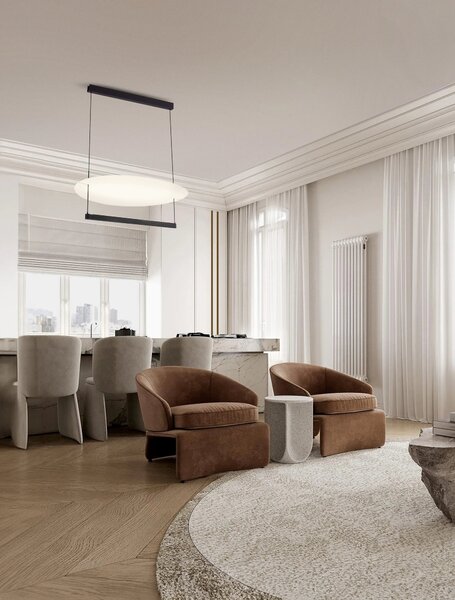 LED stmívatelný černo-bílý designový lustr Diona – Černá
