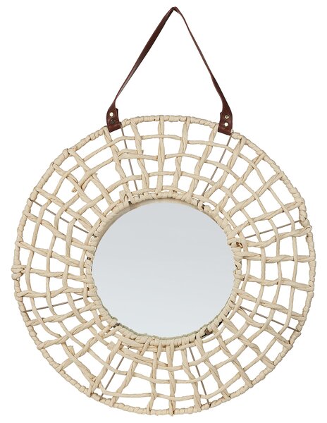 Zrcadlo PALACI 60 cm 60 cm Papírové lano Přírodní