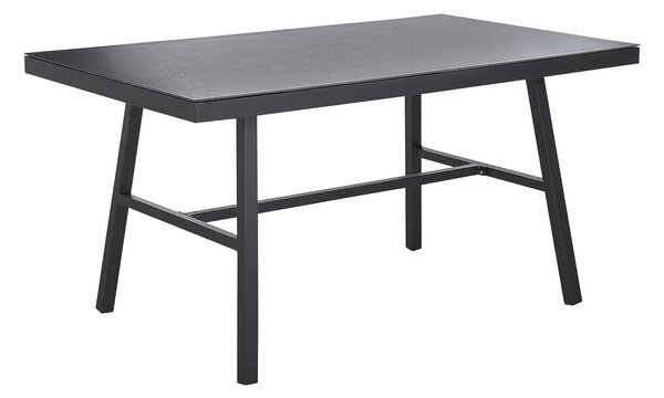 Zahradní jídelní stůl CANETTO 150 cm 90 cm Sklo Černá
