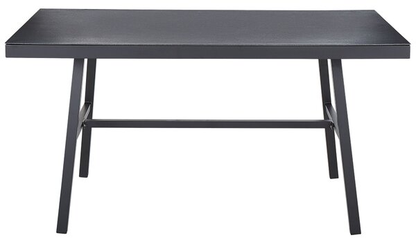 Zahradní jídelní stůl CANETTO 150 cm 90 cm Sklo Černá