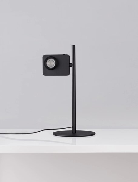 LED stmívatelná bílo-černá stolní lampa Kedros