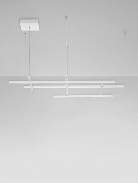 LED stmívatelný bílý designový lustr Pace – Bílá