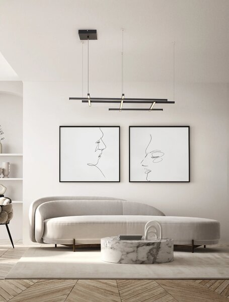 LED stmívatelný černý designový lustr Pace – Černá