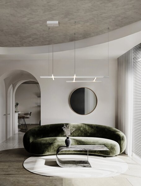 LED stmívatelný bílý designový lustr Pace – Bílá