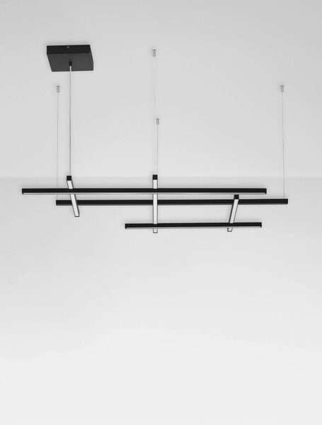 LED stmívatelný černý designový lustr Pace – Černá