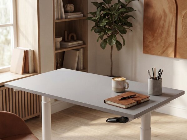 Elektricky výškově nastavitelný pracovní stůl DESTINES Šedá/Bílá 120 cm 72 cm