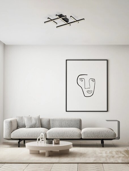 LED stmívatelné černé moderní stropní svítidlo Pace