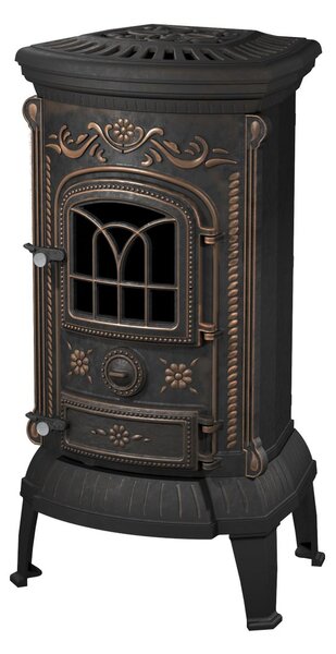 Krbová kamna VERDO, 7 kW, vytápěcí schopnost: 190 m³, litinová, bronzová