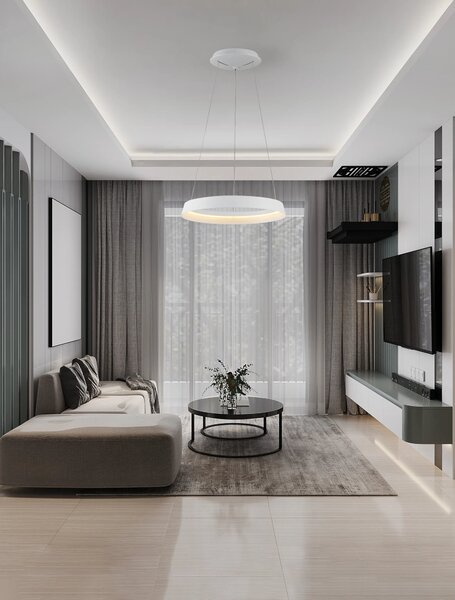 LED stmívatelný bílá designový lustr Ormi