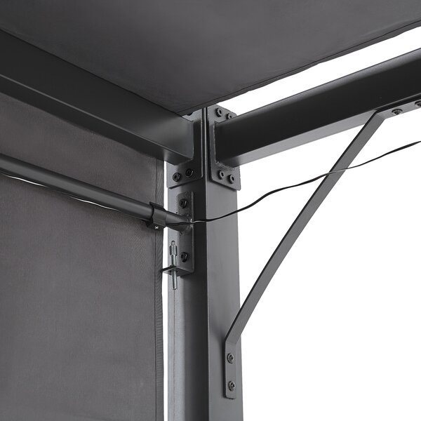Zahradní pavilon LED PARGA Kov 310 cm 310 cm Tmavě šedá