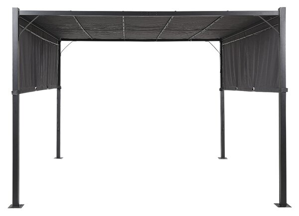 Zahradní pavilon LED PARGA Kov 310 cm 310 cm Tmavě šedá