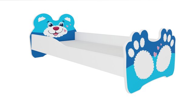 ADRK Postel BEAR BLUE, CH-Bea-Blu-140-E041, 140x70 cm s matrací, modrá/bílá