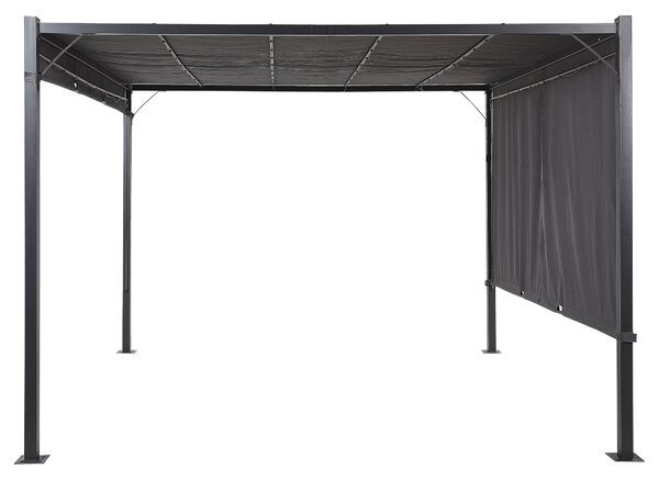 Zahradní pavilon LED PARGA Kov 310 cm 310 cm Tmavě šedá