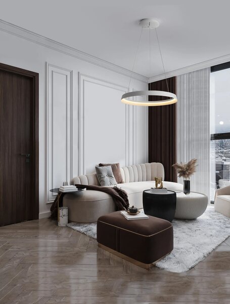 LED stmívatelný bílý designový lustr Ormi – Bílá