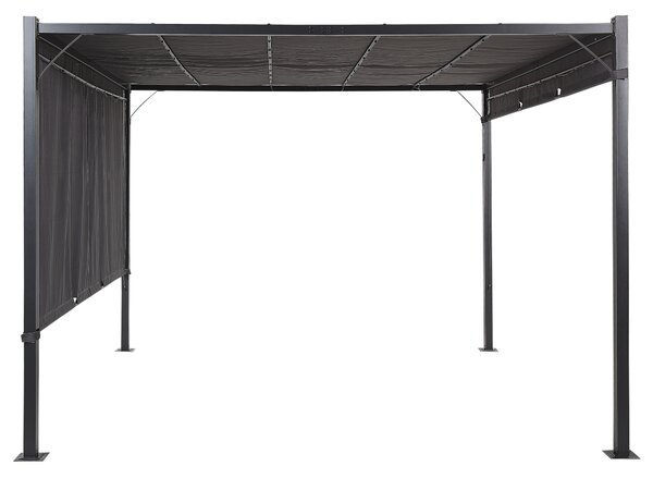 Zahradní pavilon LED PARGA Kov 310 cm 310 cm Tmavě šedá