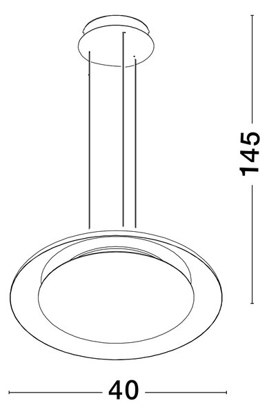LED stmívatelný černo-bílý designový lustr Epos – Černá