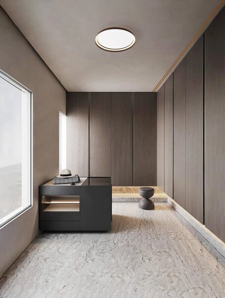 LED stmívatelné kávavé designové stropní svítidlo Ormi – 60 x 310 cm