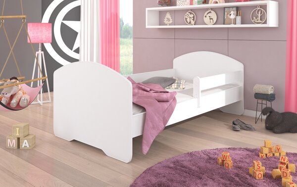 ADRK Postel PEPE, CH-Pep-Bar-W-140-E063, 140x70 cm se zábradlím a matrací, bílá