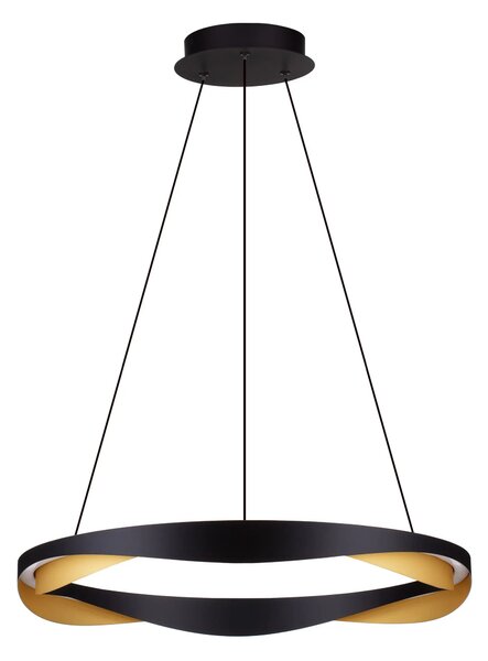 LED stmívatelný černo-zlatý designový lustr Radon