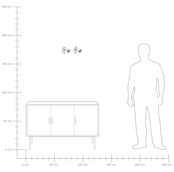 Sada 2 bodových lamp BONTE Bílá Kov Nastavitelná