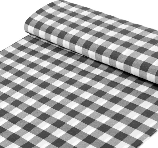 Biante Dekorační obdélníkový ubrus Rebeka RE-010 Šedo-bílá kostka velká 50x100 cm