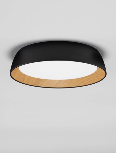 LED stmívatelné černo-dřevěné designové stropní svítidlo Sigi
