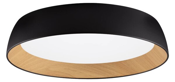 LED stmívatelné černo-dřevěné moderní stropní svítidlo Sigi