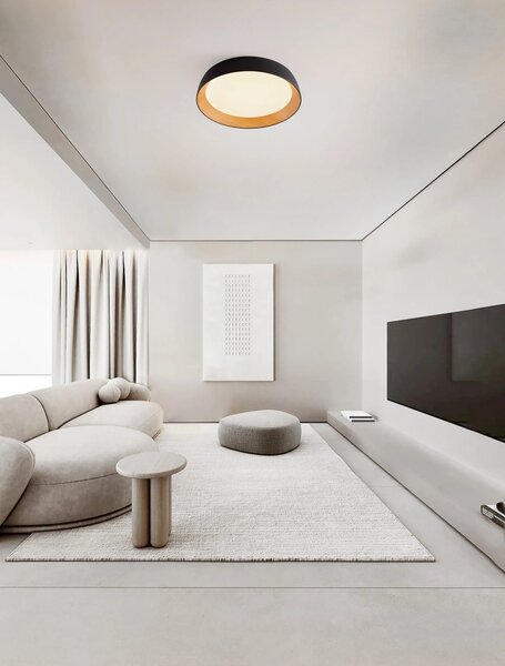 LED stmívatelné černo-dřevěné moderní stropní svítidlo Sigi