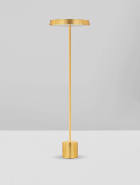 LED zlato-černá stojací lampa Vetro