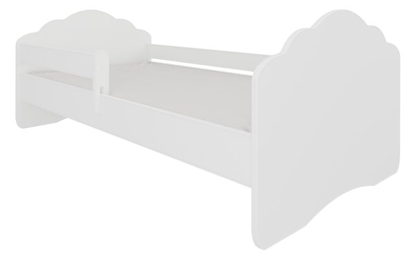 ADRK Postel CASIMO, CH-Cas-Barr-W-140-E003, 140x70 cm se zábradlím a matrací, bílá