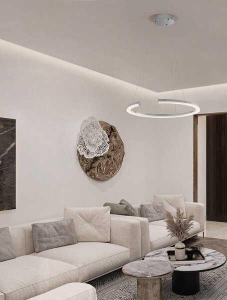 LED stmívatelný chromový moderní lustr Elmo – Šedá